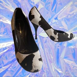 BCBG cow print stiletto pumps